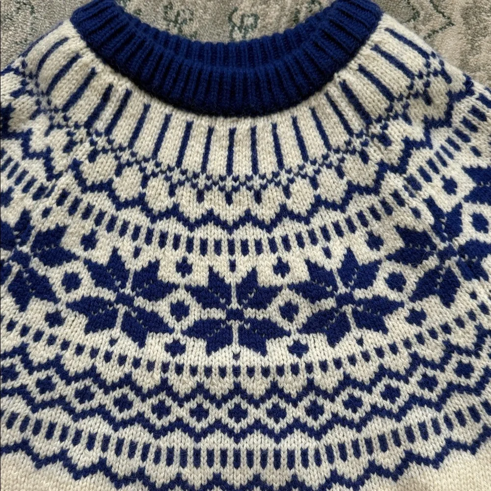 Boden Blue and Cream Nordic Pattern Sweater - Picture 6 of 9